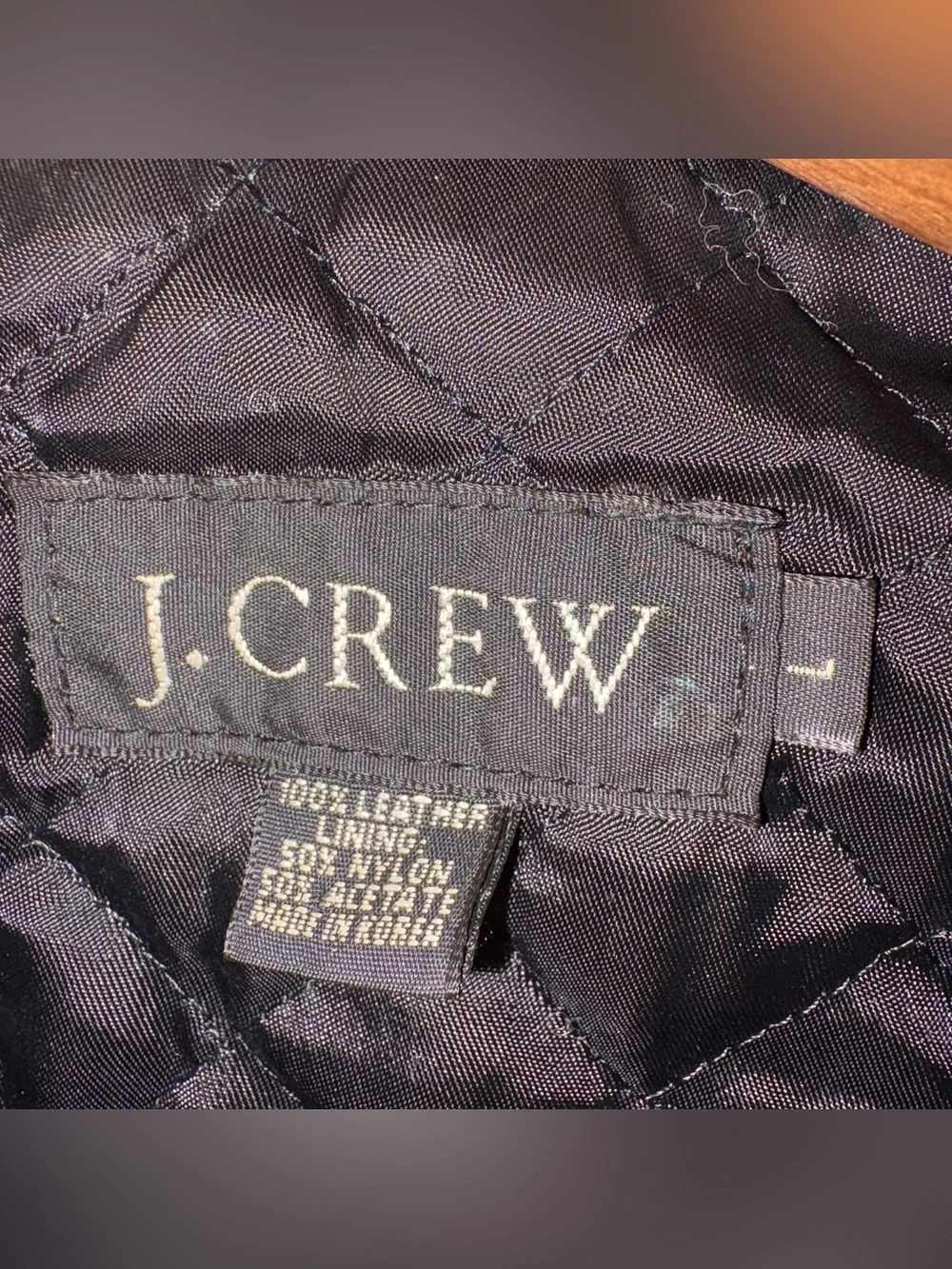 J. Crew Vintage Men's Black 100% Leather Bomber Jacket 90s Mcbling Grunge Preppy